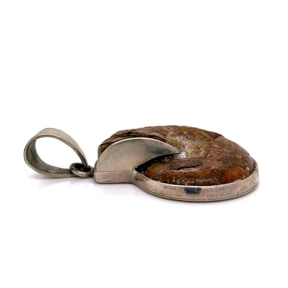 Estate Sterling‎ Silver & Ammonite Large Pendant! 109 - Picture 3 of 6